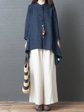 Solid Color Round Neck Loose Comfortable Casual Shirt